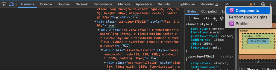 Components Tab