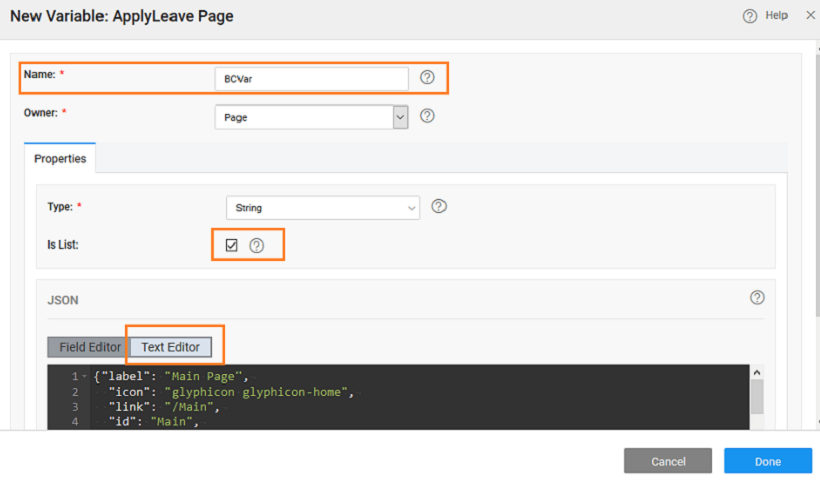 breadcrumb variable