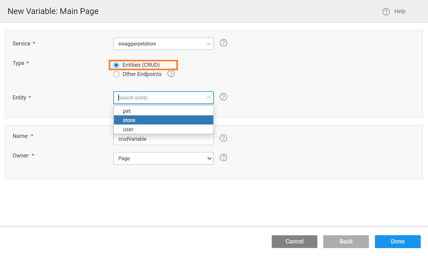 create crud variable