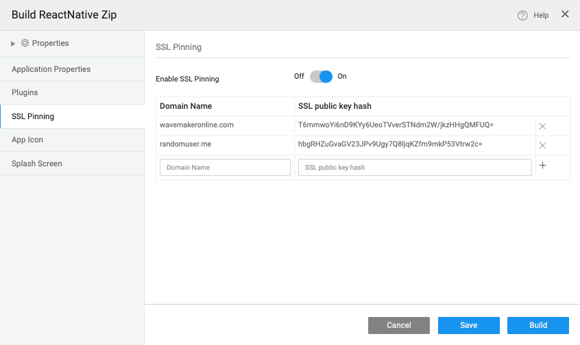 Enable SSL Pinning