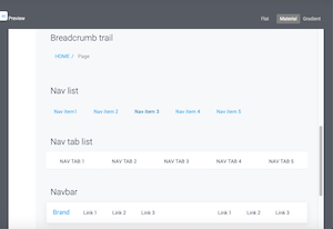 theme builder nav list